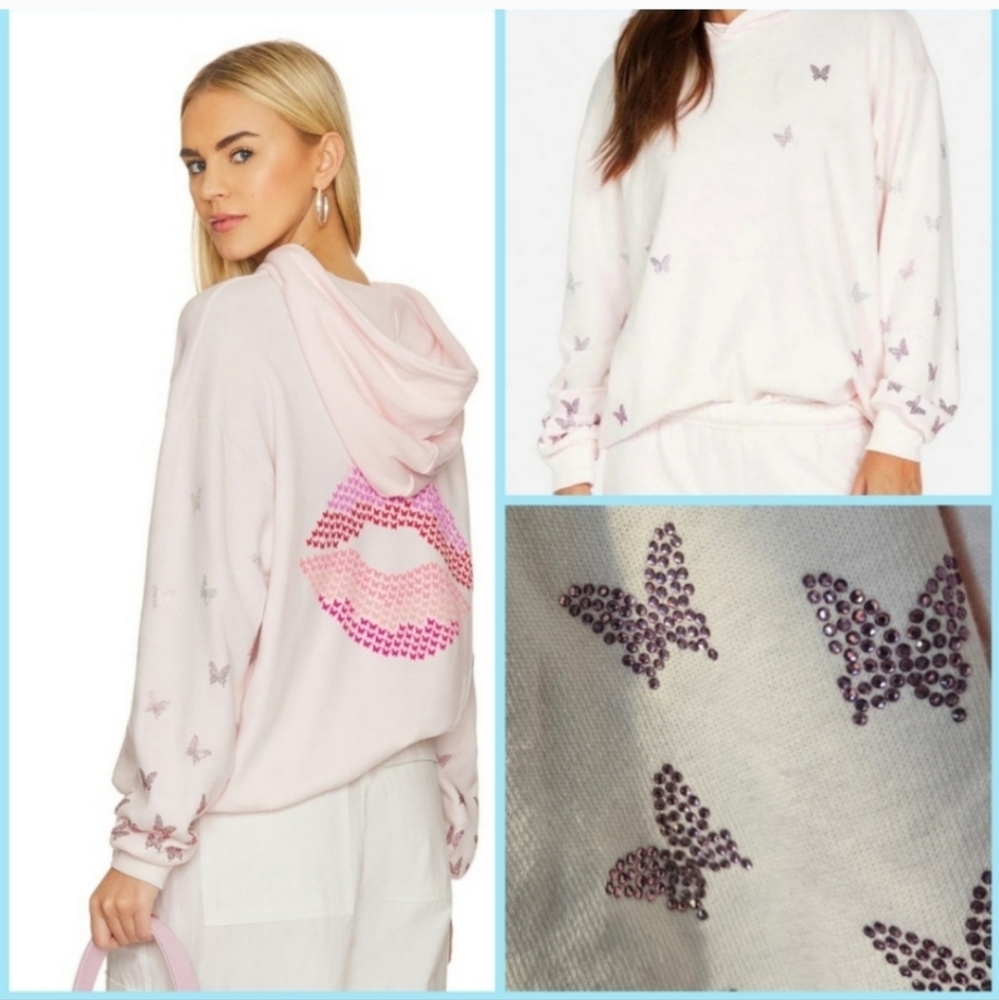 Lauren Moshi Crystal Harmony Butterfly hoodie